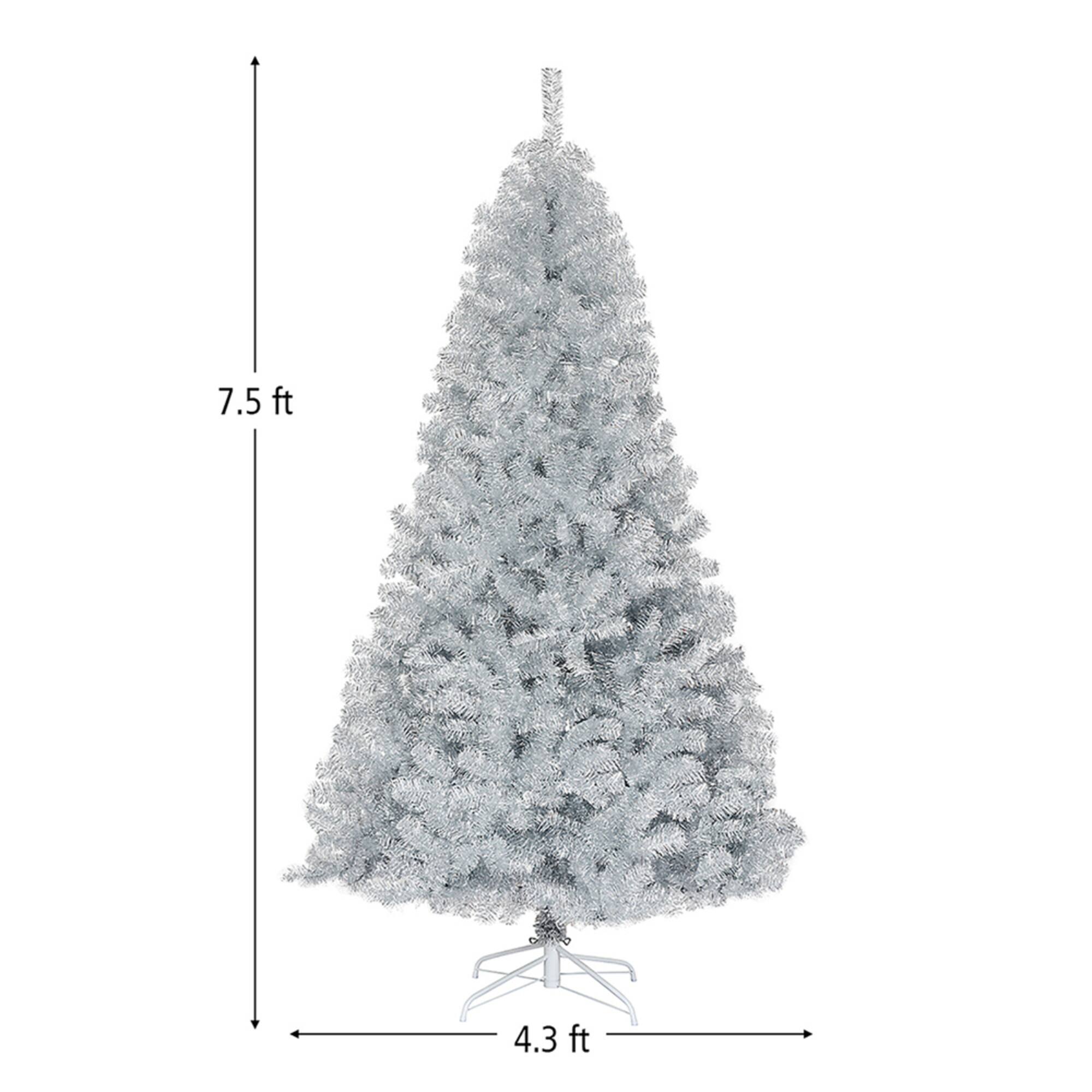 7.5ft. Unlit Silver Tinsel Artificial Christmas Tree